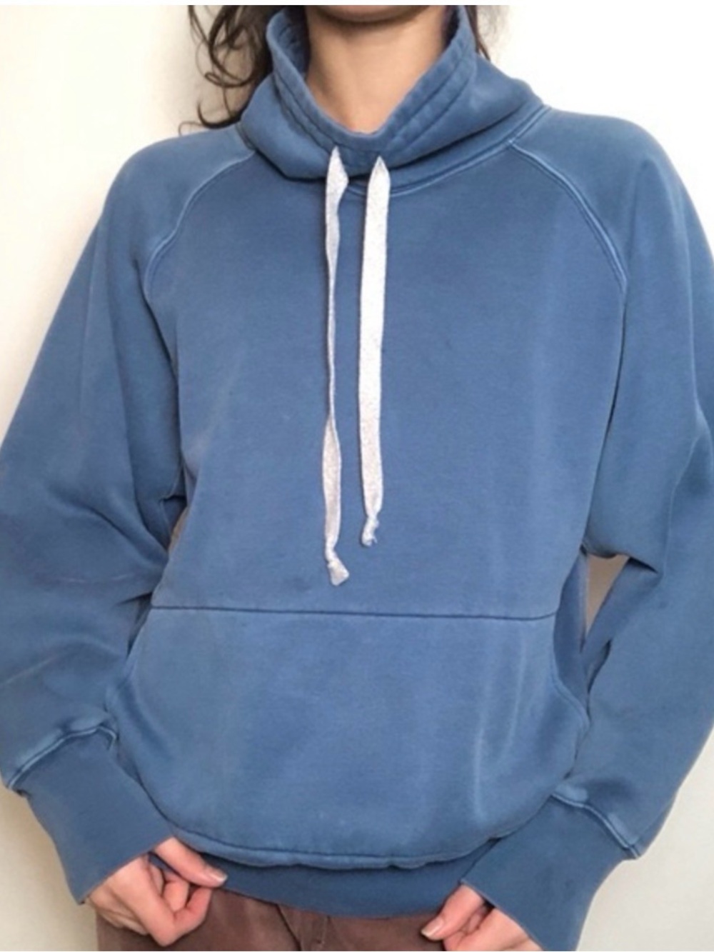 Free People Movement Washed Blue Fletcher Run Sweatshirt Sz S EUC